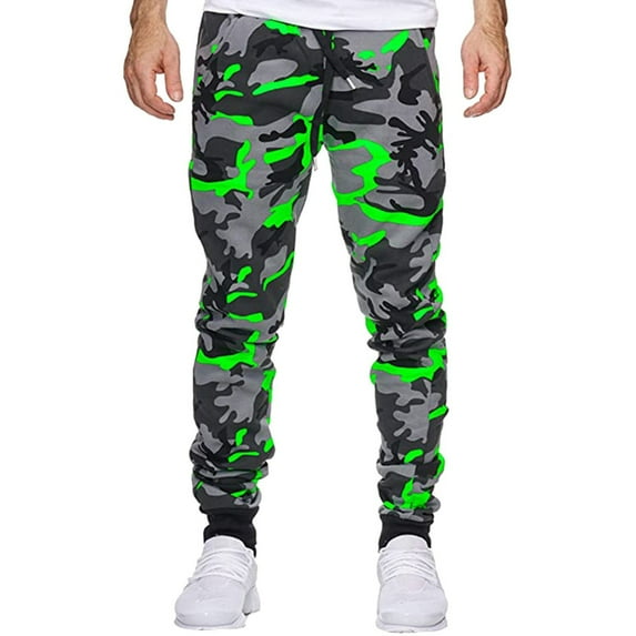 SEMIMAY Men's Jogging Print Camouflage Fitness Casual Trousers Sports Shot Men's pants