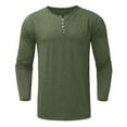 thumbnail image 1 of SEMIMAY Men's Leisure Long-Sleeved O-Neck T-shirt Solid Color Multi-Buttons Baggy Tee Home Fit Bottoming Pullover&nbsp;Men Top, 1 of 5