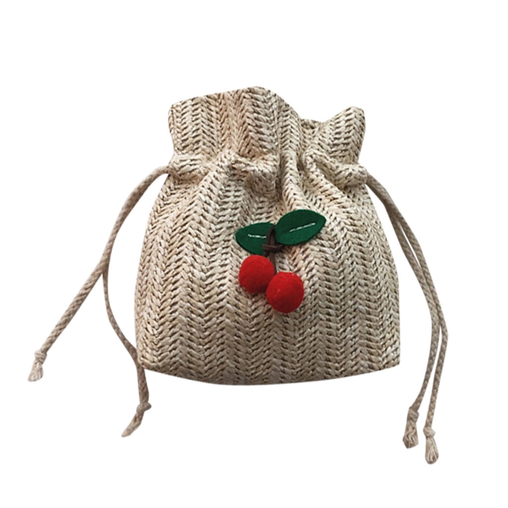 CONTRAST STRAW BAG