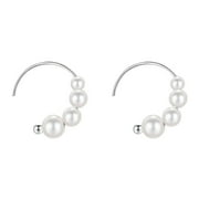 SEMIMAY Sterling Silver Needle Pearl Earrings Popular Light Earrings Female Spring Earrings Small Design