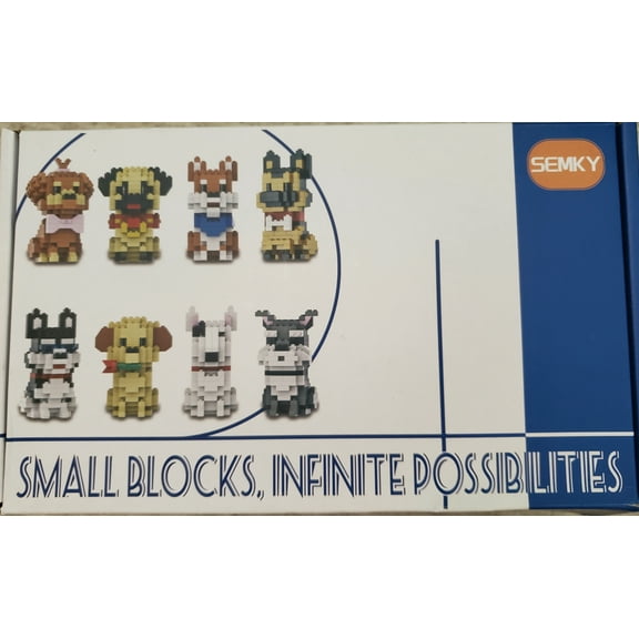 SEMKY Micro Mini Blocks 8 Different Pets Mini Figures Building Set: Small Blocks, Infinite Possibilities - MANY Building Opportunities
