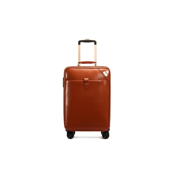 SEMMS LUXURY LEATHER LUGGAGE BOX 24" LIGHT BROWN
