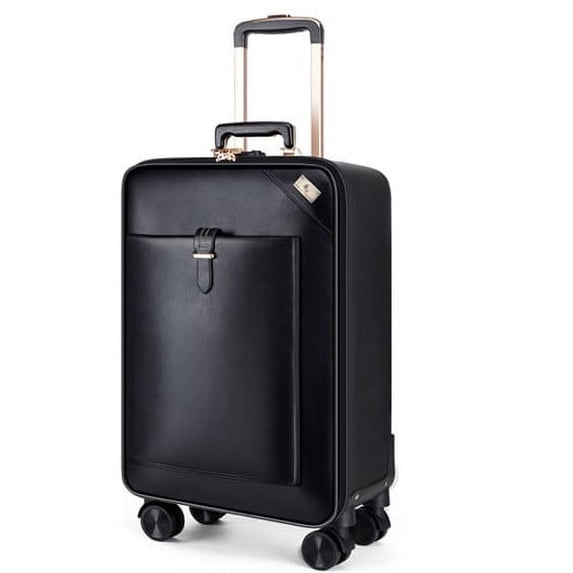SEMMS LUXURY LEATHER LUGGAGE BOX 28" BLACK