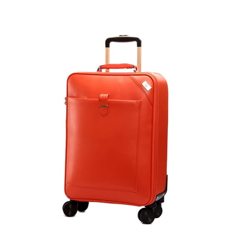 SEMMS LUXURY LEATHER LUGGAGE BOX 28" ORANGE