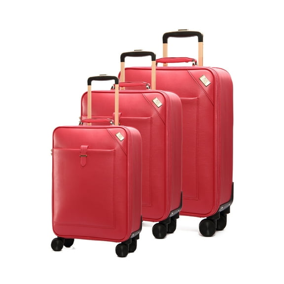 SEMMS LUXURY LEATHER LUGGAGE SET (28"/24"/20") PINK
