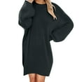 thumbnail image 1 of SEMPAI Up to 60% Off Plus Size Dresses Vacation Summer Dress Long Sleeve Crew Neck Print Mid-Length Summerdresses Trendy for Christmas Women Dresses Clearance, 1 of 5