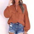 thumbnail image 1 of SEMPAI Blouses & Tops Women Tops Long Sleeve Round Neck Plus Size Tops Sports Tops Loose Fit Amazing Prices Loose Flowy Solid Oversized Sweatshirts for Women Casual Tops, 1 of 6