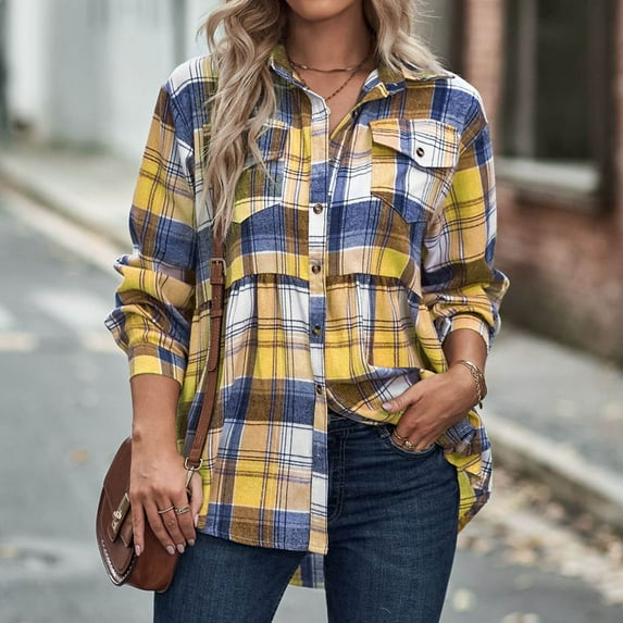 SEMPAI Blouses & Tops Women Tops Long Sleeve Round Neck Plus Size Tops Womens Tops Classic Fit Wal&mart Deals Casual Print Plus Size Oversized Hoodies for Womens Casual Tops