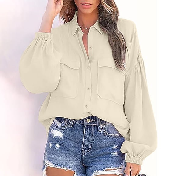 SEMPAI Blouses & Tops Women Tops Long Sleeve Round Neck Sweatshirts Sweatshirts Regular Fit Casual Solid Plus Size Blouses for Ladies Womens Hoodies Amazing Prices