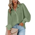 thumbnail image 1 of SEMPAI Blouses & Tops Women Tops Long Sleeve Round Neck Womens Hoodies Hoodies Classic Fit Amazing Prices Comfy Solid Plus Size T-Shirts for Women Plus Size Tops Up to 50% Off, 1 of 6