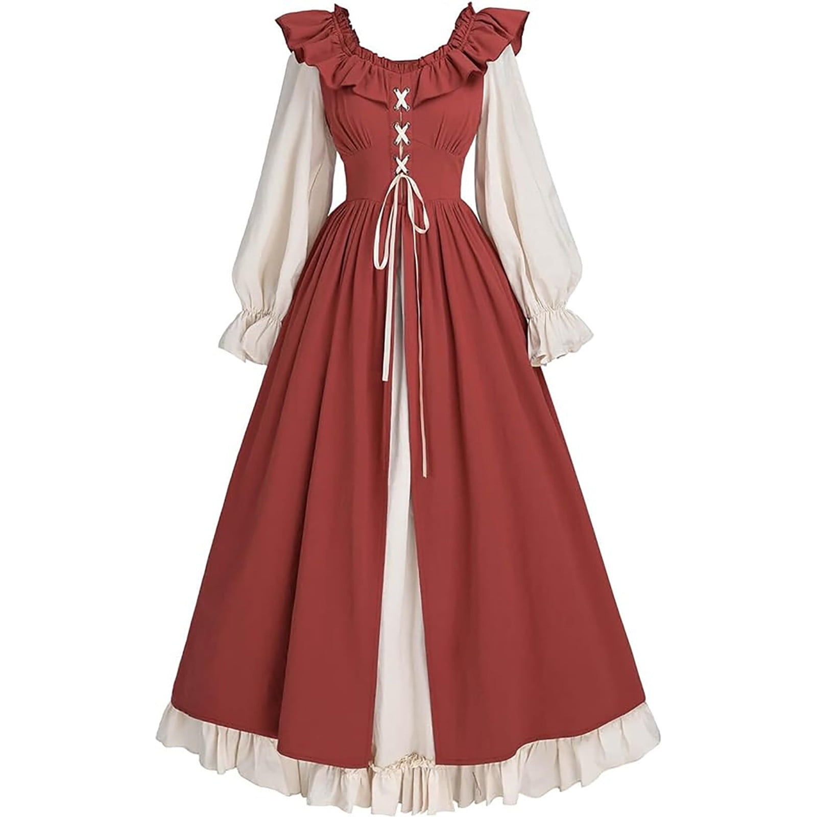 SEMPAI Summer Dresses Dresses Long Sleeve Crew Neck Print Mid-Length Sundresses Active for Holiday Women's Plus Dresses