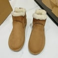 thumbnail image 1 of SEMPAI Women Plush Solid-Color Fashionable Casual Warm Thick Snow Boots Brown US Size:6.5, 1 of 5