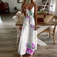 thumbnail image 1 of SEMPAI Floral Dress for Women Swing Flowy Spaghetti Strap V Neck Maxi Dresses Comfy Loose Sundress Beach Vacation Clothes, 1 of 5