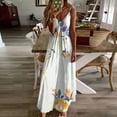 thumbnail image 1 of SEMPAI Floral Dress for Women Swing Flowy Spaghetti Strap V Neck Maxi Dresses Comfy Loose Sundress Beach Vacation Clothes, 1 of 5