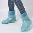 thumbnail image 1 of SEMPAI Gift Deals Women's Solid Color Slip Wearcasual Outdoor Rain Boots Blue US Size:8, 1 of 4