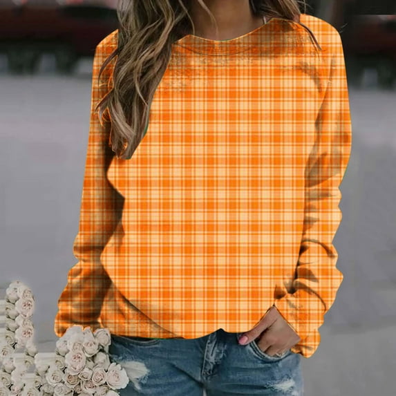 SEMPAI Hackless sweater Athletic Shirts & Tops Long Sleeve Round Neck Womens Hoodies Hoodies for Women Regular Fit Trendy Print Oversized Shirts for Womens Hoodies for Women 2024