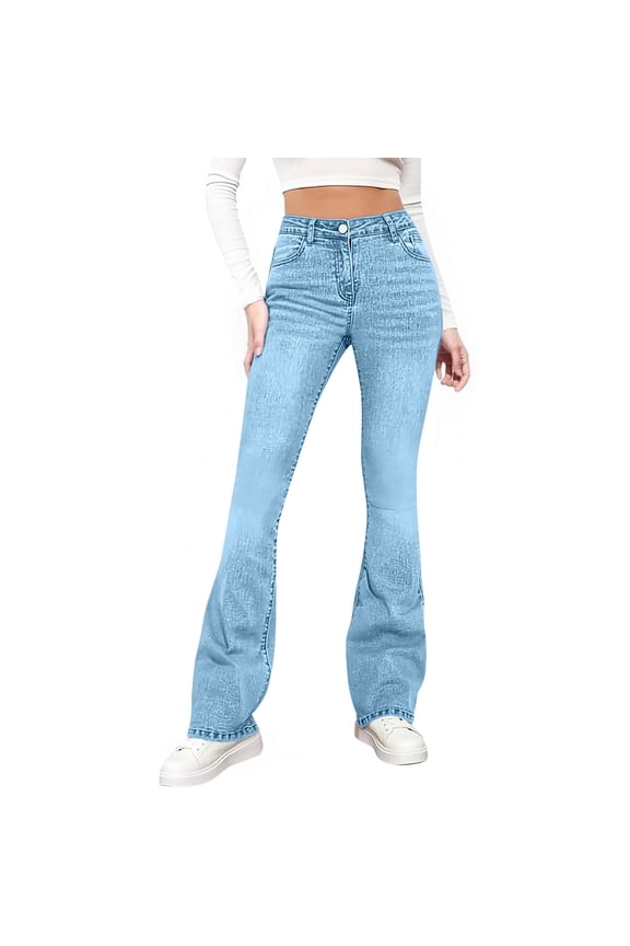 Jeans for Women Denim Spring Summer Shaping Bootcut Mid Rise Stretchy Womens Clothes Fashion Ladies Classic Pants