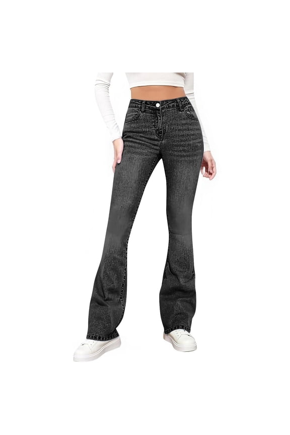 Jeans for Women Denim Spring Summer Shaping Bootcut Mid Rise Stretchy Womens Clothes Fashion Ladies Classic Pants