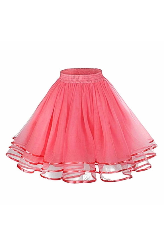 Knee Length Petticoat Skirt for Women - Women's 50s Petticoat Tutu Underskirt Under Dress Puffy Skirt Half Slip