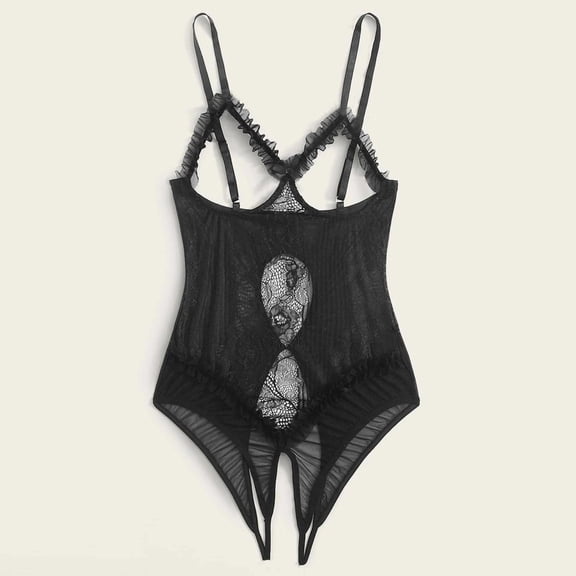 SEMPAI New Women Plus Size Lace Lingerie Jumpsuit Underwear Bodysuit Sleepwear Teddy Up to 65% off