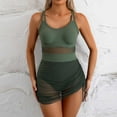 thumbnail image 1 of SEMPAI One Piece Bathing Suit for Women Belly Control Mesh Sheer Sarong Wraps Swim Dress High Waisted Swimsuit, 1 of 5