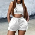 thumbnail image 1 of SEMPAI Outfits for Women Two Piece Fashion Workout Sets Summer Sleeveless Cropped Tank Tops & Matching Shorts, 1 of 5
