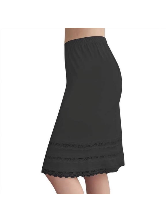 Plus Size Half Slips for Women Underskirt Dress Extender Lace Trim Knee Length Midi Skirts 2026 Summer Party Skirt