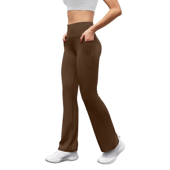 SEMPAI Skinny Flare Pants for Womens Stretch High Waist Flared Leggings Seamless Gym Active Workout Yoga Pants with Pockets