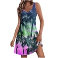 thumbnail image 1 of SEMPAI Summer Dress for Women Tank Dresses Sleeveless V-Neck Print Knee-Length Womens Dresses Summer 2024 Sundresses for Women 2024 Active, 1 of 5