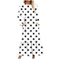 thumbnail image 1 of SEMPAI Summer Savings Plus Size Dresses Women Casual Dresses Long Sleeve Crew Neck Print Mid-Length Sundresses Active for Birthday Women's Plus Dresses Up to 60% Off, 1 of 5
