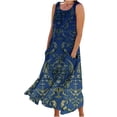 thumbnail image 1 of SEMPAI Summer Savings Summer Dresses Womens Summer Dresses Sleeveless Crew Neck Print Long Summerdresses For Women 2025 Trendy for Festival Women's Plus Dresses Up to 60% Off, 1 of 5