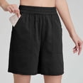 thumbnail image 1 of SEMPAI Sweat Shorts for Women Pull On Casual Athletic Bermuda Shorts Elastic High Waist Long SweatShorts with Pockets, 1 of 5
