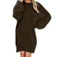 thumbnail image 1 of SEMPAI Up to 60% Off Plus Size Dresses Vacation Sundresses for Women Long Sleeve Crew Neck Print Mid-Length Sundresses Trendy for Holiday Women's Plus Dresses Up to 60% Off, 1 of 5