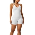 thumbnail image 1 of SEMPAI Women 2 Piece Seamless workout Sets Halter Backless Impact Longline Strappy Tank Top Sport Gym Yoga Bike Shorts, 1 of 4