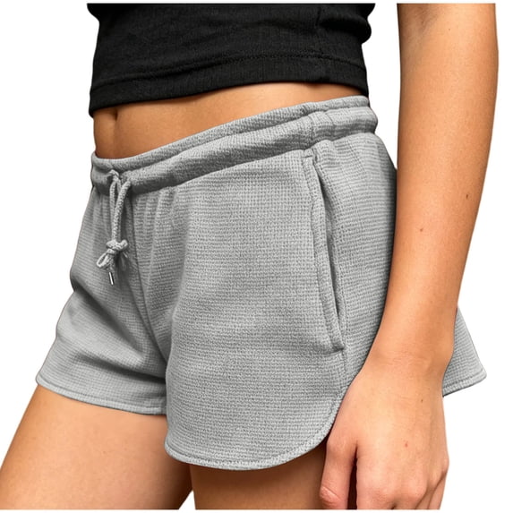 SEMPAI Women Low Rise Sweat Shorts Casual Y2k Drawstring Low Waisted Athletic Shorts Summer Cute Lounge Running Shorts