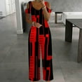 thumbnail image 1 of SEMPAI Women'S Short-Sleeved Crew Neck With Off-The-Shoulder Pockets Casual Wide-Leg Jumpsuits Summer savings, 1 of 6