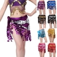 thumbnail image 1 of SEMPAI Women Tassel Sequin Scarf Skirt Belly Dance Performance Costume Ballroom Dancewear, 1 of 5
