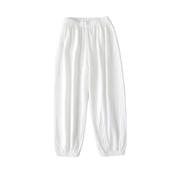 SEMPAI Women's Elastic High Waist Sweatpants Linen Pants Casual Jogger Lounge Pants Athletic Baggy Trousers with Pockets