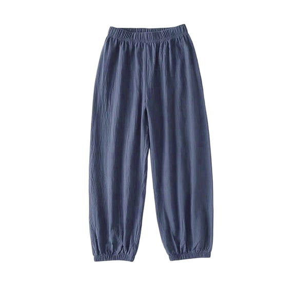 SEMPAI Women's Elastic High Waist Sweatpants Linen Pants Casual Jogger Lounge Pants Athletic Baggy Trousers with Pockets