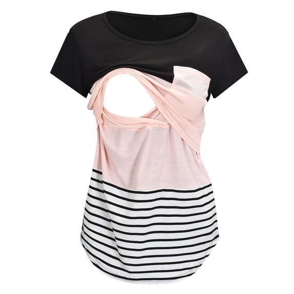 SEMPAI Women's Nursing Tops for Breastfeeding Summer Casual Nursing Clothes for Women Breast Feeding T Shirts