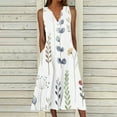 thumbnail image 1 of SEMPAI Women's Summer Design Casual Dress Sleeveless V-Neck Dress with Pockets Loose Flowy Swing Pleated Long Beach Dress, 1 of 5