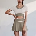 thumbnail image 1 of SEMPAI Womens 2 Piece Skirt Sets Athletic Tennis Skirts Tracksuit Crew Neck Short Sleeve Crop Sweatshirt Casual Outfits, 1 of 5