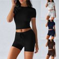 thumbnail image 1 of SEMPAI Womens 2 Piece Workout Sets Short Matching Lounge Sets, 1 of 5