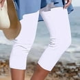 thumbnail image 1 of SEMPAI Womens Capri Pants High Waist Yoga Leggings Summer Workout Cropped Pants Comfy Stretchy Tights Casual Beach Pant, 1 of 5