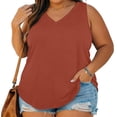 thumbnail image 1 of SEMPAI Womens Plus Size Tank Tops Summer Sleeveless V Neck T Shirts Casual Loose Fit Basic Tees Tunic Tops, 1 of 5