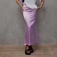 thumbnail image 1 of SEMPAI Womens Satin Silk Maxi Skirts High Waisted Trendy Aline Long Skirts for Women Spring Summer Wedding Guest Flowy Skirt, 1 of 5