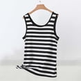 thumbnail image 1 of SEMPAI Womens Sleeveless Tees Plus Size Crewneck Ribbed Tank Tops Casual Basic Summer Top Slim Fitted Comfy Striped Shirts, 1 of 5