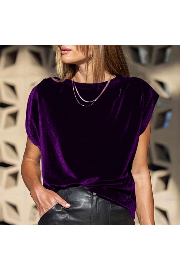 Womens Velvet Tunic Top Vintage Elegant Holiday Crushed Velvet Mock Neck Batwing Sleeve Blouse