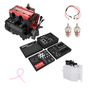 SEMTO ENGINE ST-NF2 7.0cc Mini Inline Double-Cylinder Four-Stroke Nitro Engine Model Kit with Full Accessories Electric Plug, Fuel Tank, Oil Pipe, Ignition Module, DIY Assembly for Adult Hobbyists