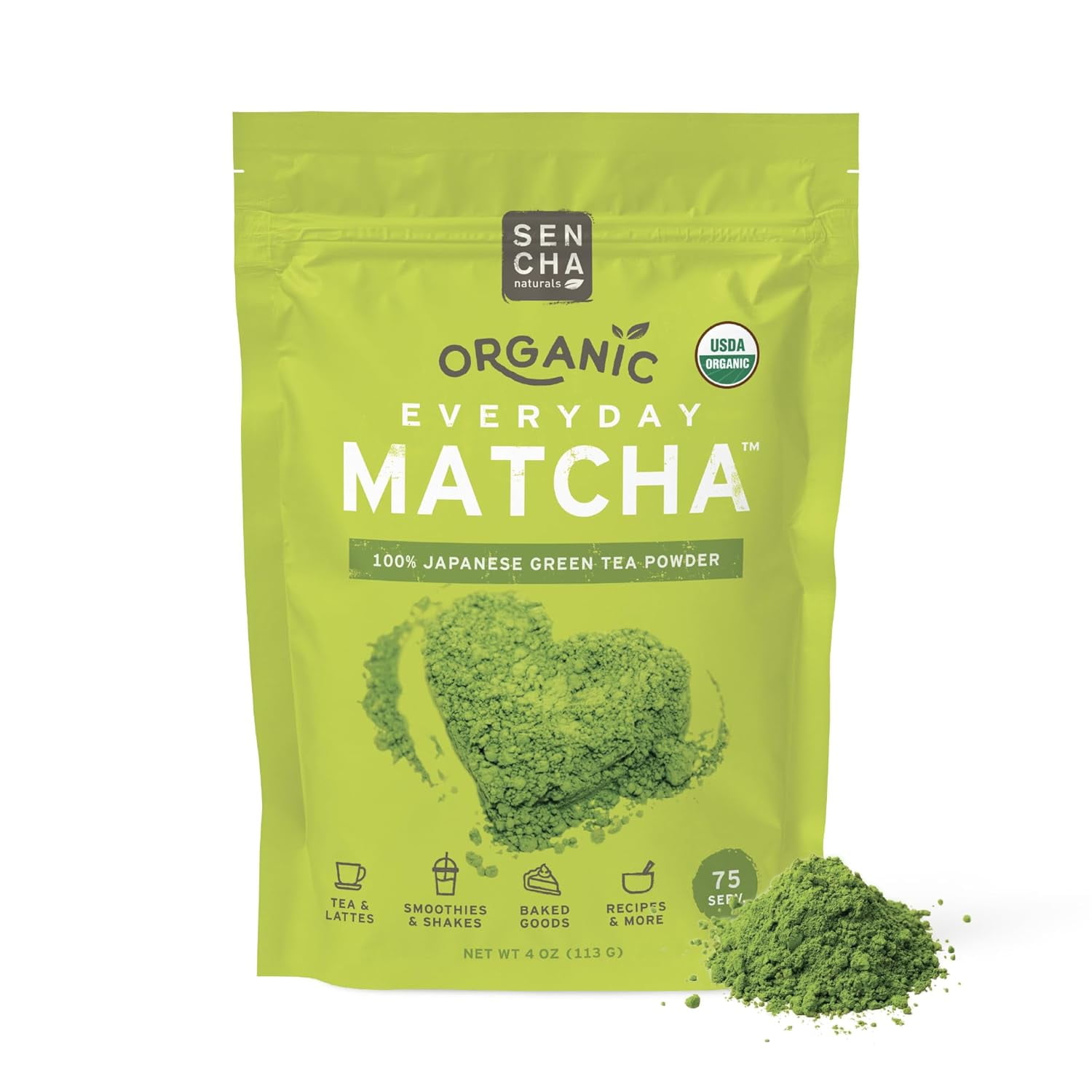 SEN CHA Organic Everyday Matcha Powder, Authentic Japanese Matcha Green Tea Powder, Premium